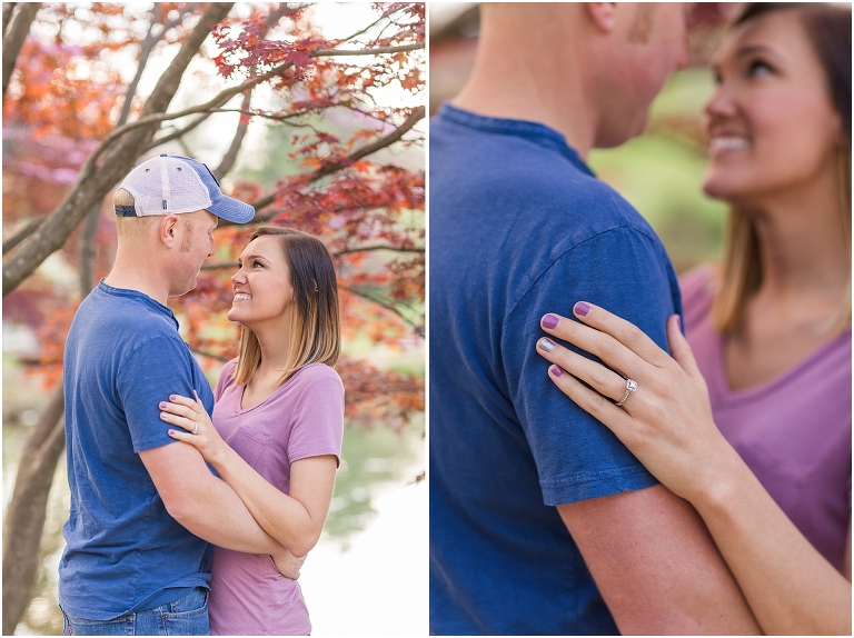 Spring Edith J. Carrier Arboretum engagement session in Harrisonburg Virginia with colorful blooms flowers