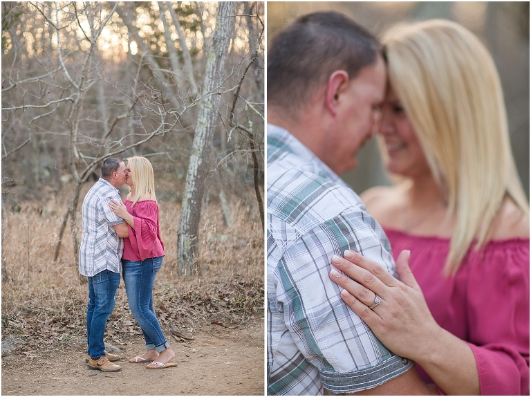 Great Falls Park spring sunset engagement session in Northern Virginia