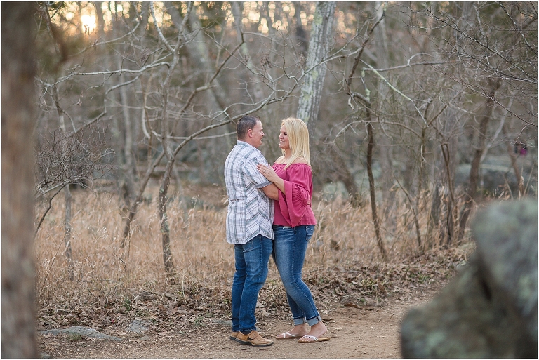 Great Falls Park spring sunset engagement session in Northern Virginia