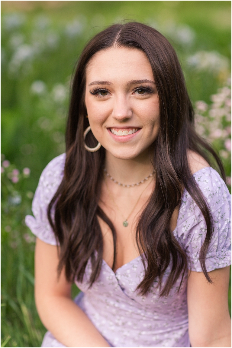 Spring Harrisonburg high school senior portraits on the James Madison University Quad and Edith J. Carrier Arboretum
