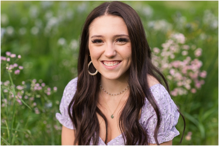 Spring Harrisonburg high school senior portraits on the James Madison University Quad and Edith J. Carrier Arboretum