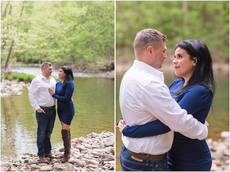 Summer Virginia riverside engagement session