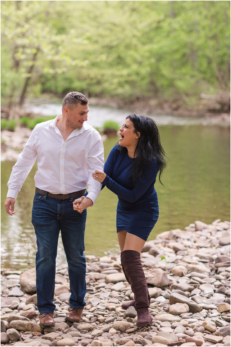 Summer Virginia riverside engagement session
