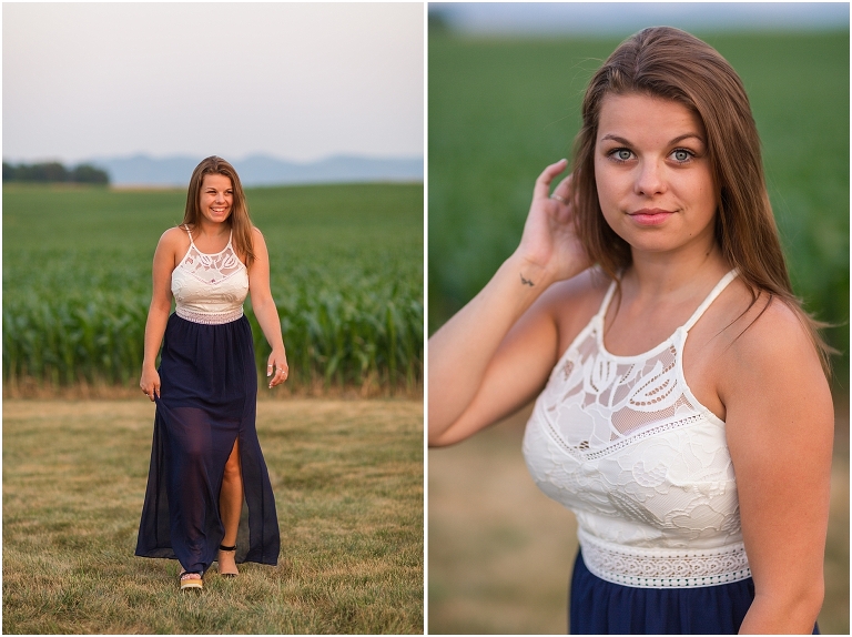 iZ Byer White Top Blue Skirt Long Dress - M Sydney Kane Photography Client Closet
