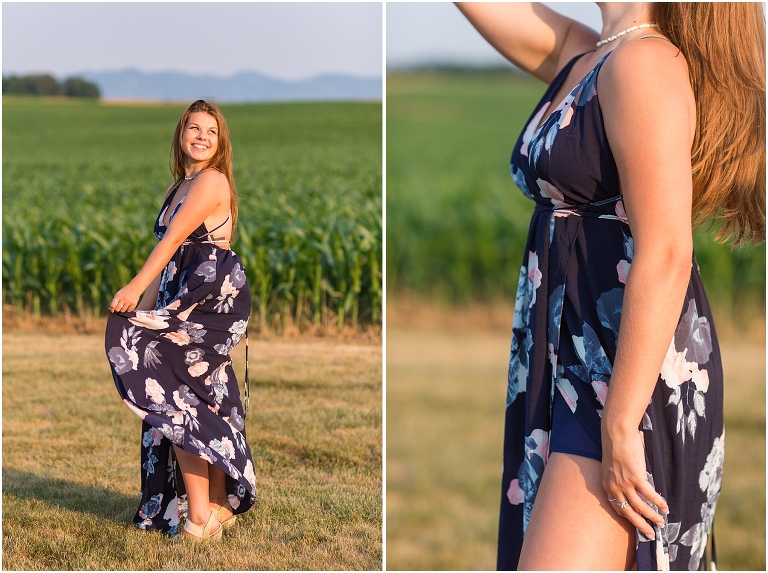 Simplee Navy Blue Floral Long Dress - S Sydney Kane Photography Client Closet