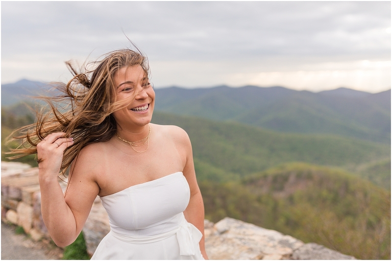 Skyline Drive sunset mountain view overlook senior graduation portraits