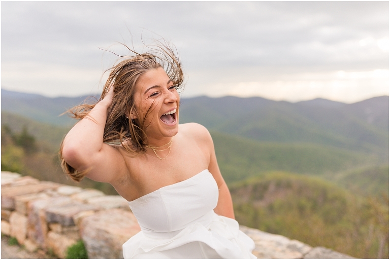 Skyline Drive sunset mountain view overlook senior graduation portraits