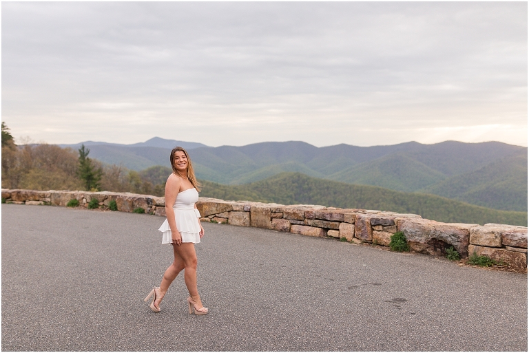 Skyline Drive sunset mountain view overlook senior graduation portraits