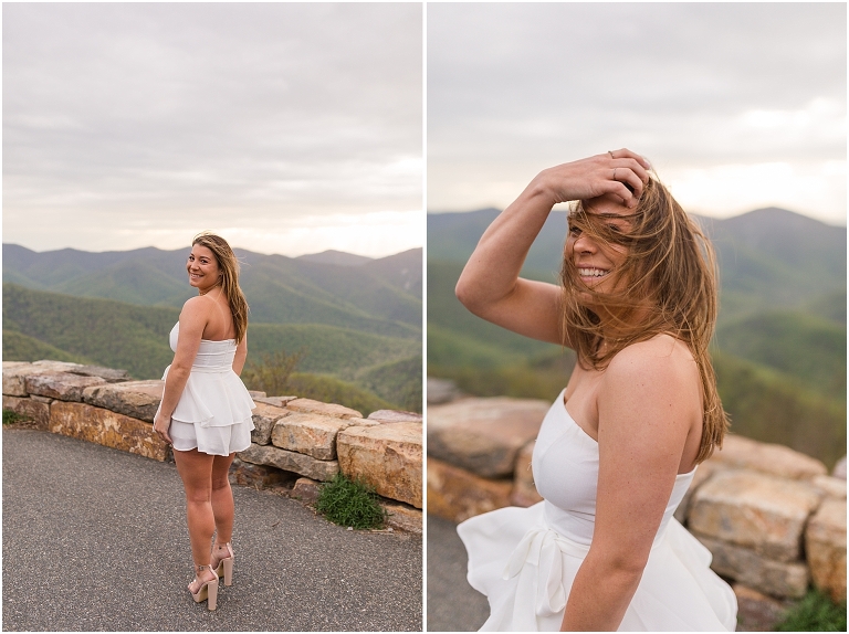 Skyline Drive sunset mountain view overlook senior graduation portraits