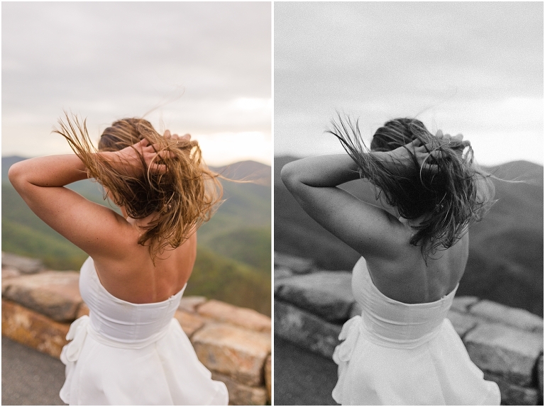 Skyline Drive sunset mountain view overlook senior graduation portraits