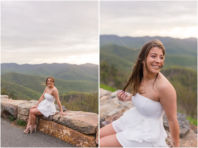 Skyline Drive sunset mountain view overlook senior graduation portraits