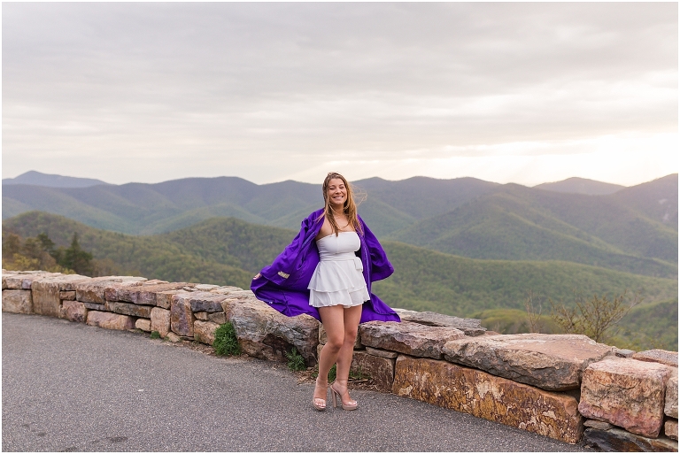 Skyline Drive sunset mountain view overlook senior graduation portraits