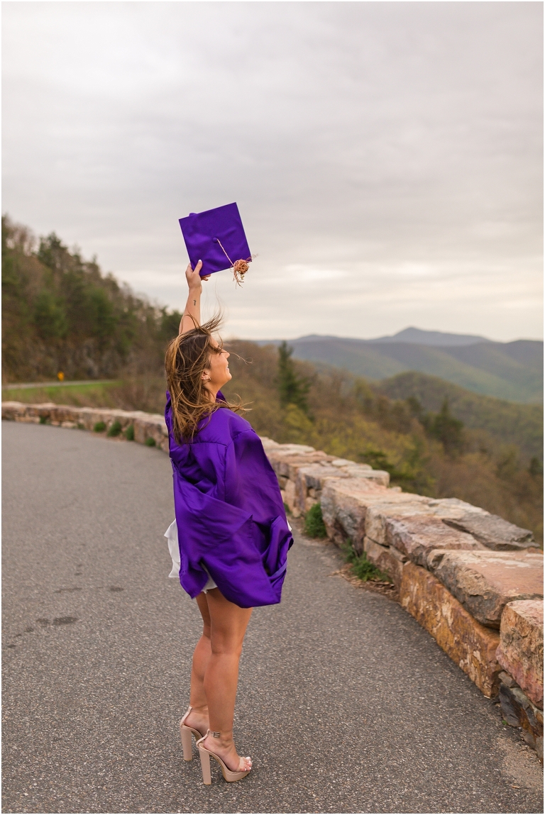 Skyline Drive sunset mountain view overlook senior graduation portraits