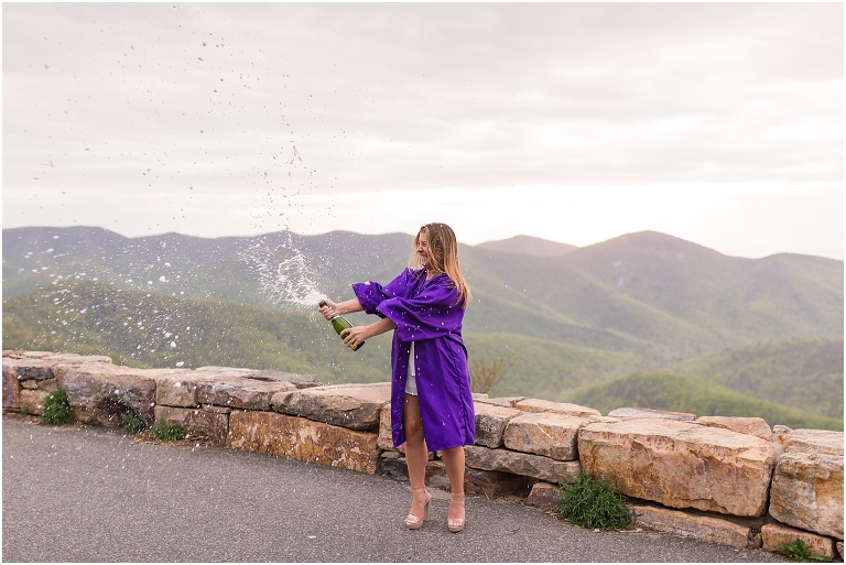 Skyline Drive sunset mountain view overlook senior graduation portraits