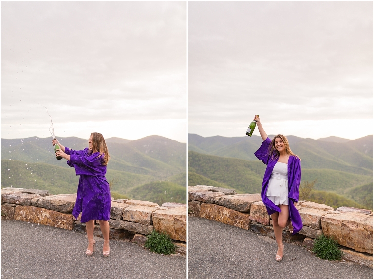 Skyline Drive sunset mountain view overlook senior graduation portraits