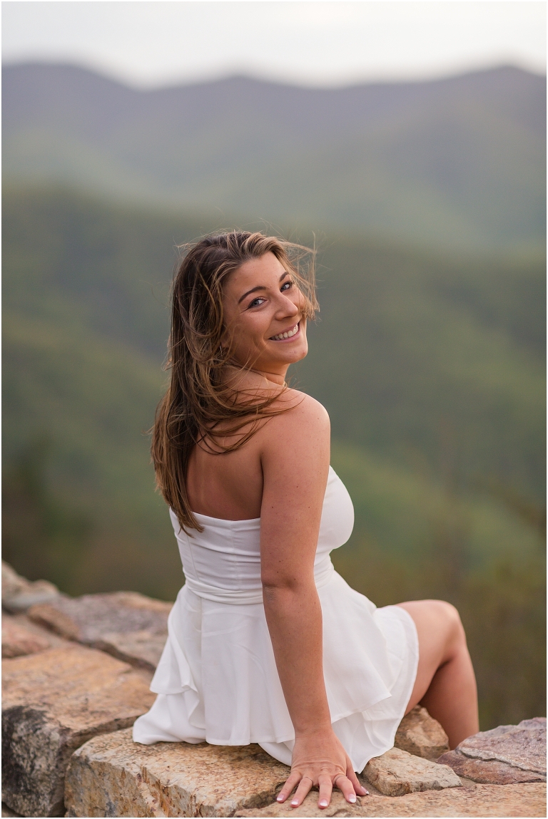 Skyline Drive sunset mountain view overlook senior graduation portraits