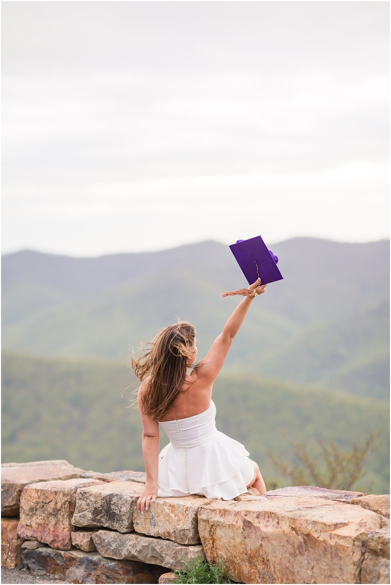 Skyline Drive sunset mountain view overlook senior graduation portraits