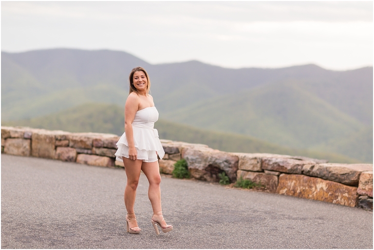 Skyline Drive sunset mountain view overlook senior graduation portraits