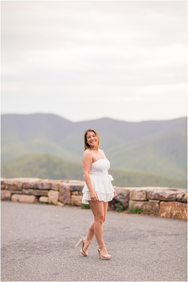 Skyline Drive sunset mountain view overlook senior graduation portraits