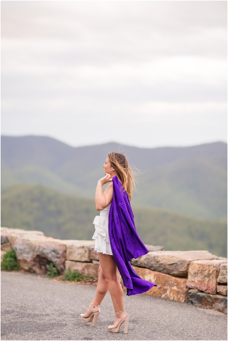 Skyline Drive sunset mountain view overlook senior graduation portraits