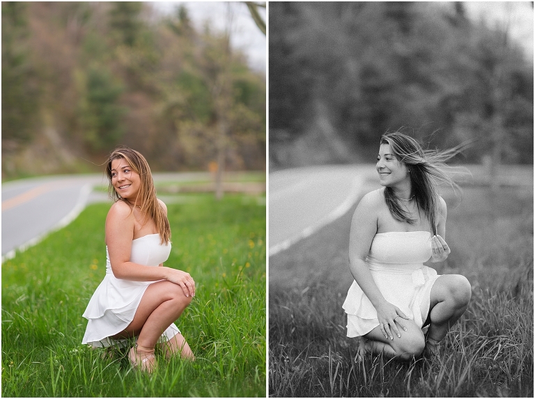 Skyline Drive sunset mountain view overlook senior graduation portraits