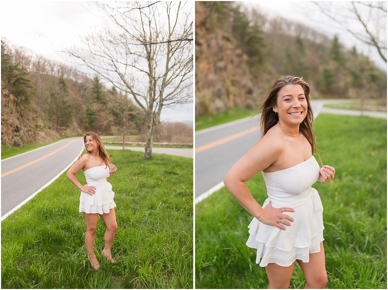 Skyline Drive sunset mountain view overlook senior graduation portraits