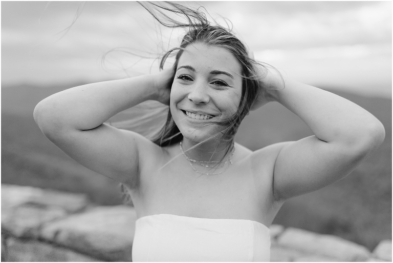 Skyline Drive sunset mountain view overlook senior graduation portraits