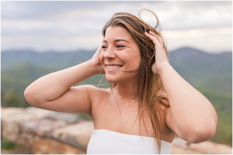Skyline Drive sunset mountain view overlook senior graduation portraits