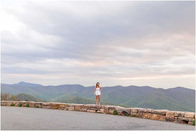 Skyline Drive sunset mountain view overlook senior graduation portraits