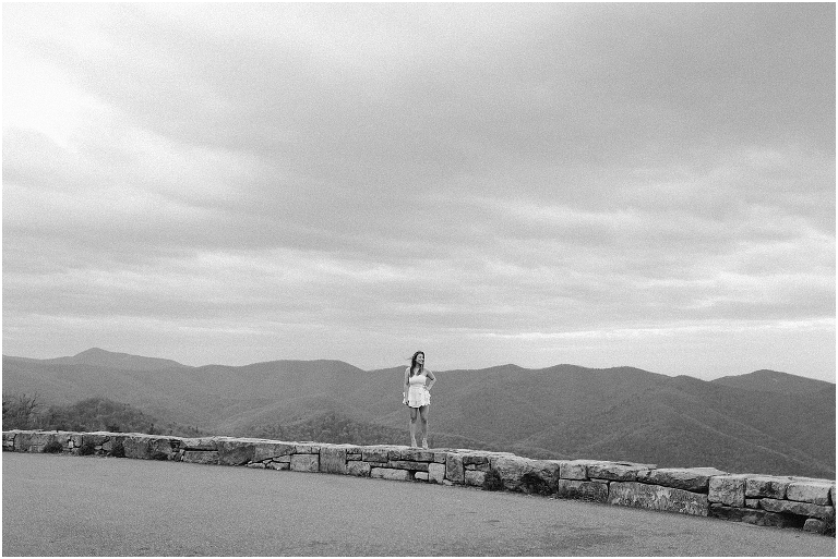 Skyline Drive sunset mountain view overlook senior graduation portraits