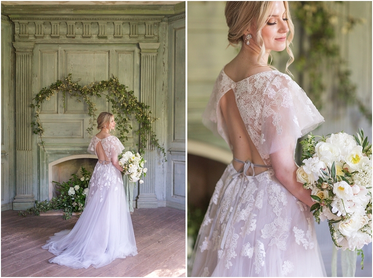 Romantic and classic garden manor wedding inspiration bridal portraits