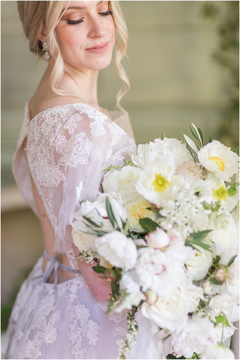 Romantic and classic garden manor wedding inspiration bridal portraits