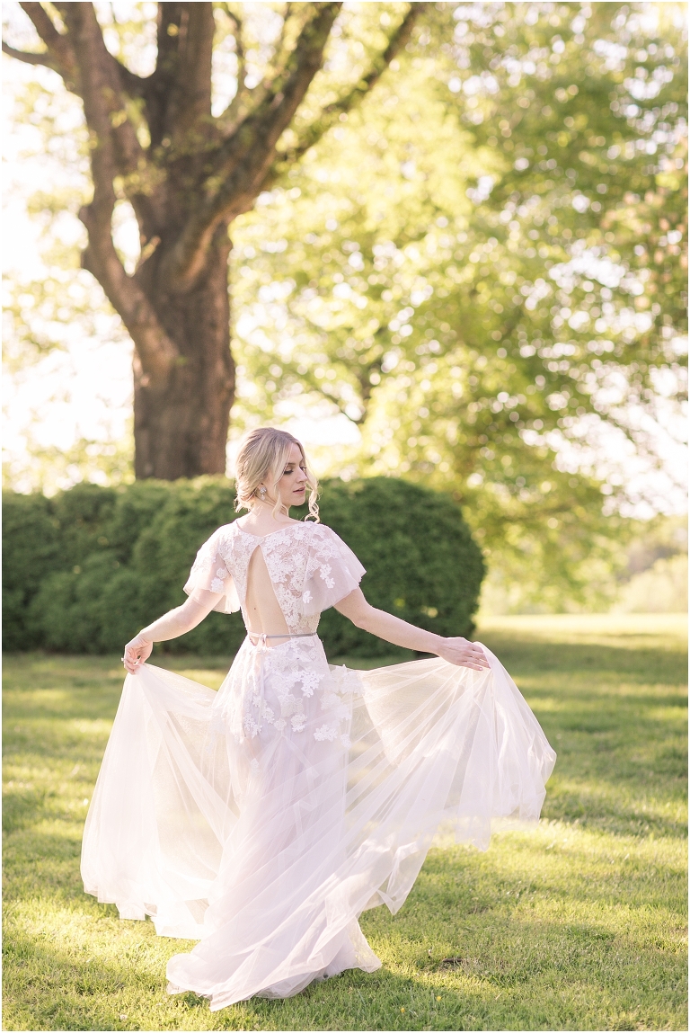 Romantic and classic garden manor wedding inspiration bridal portraits