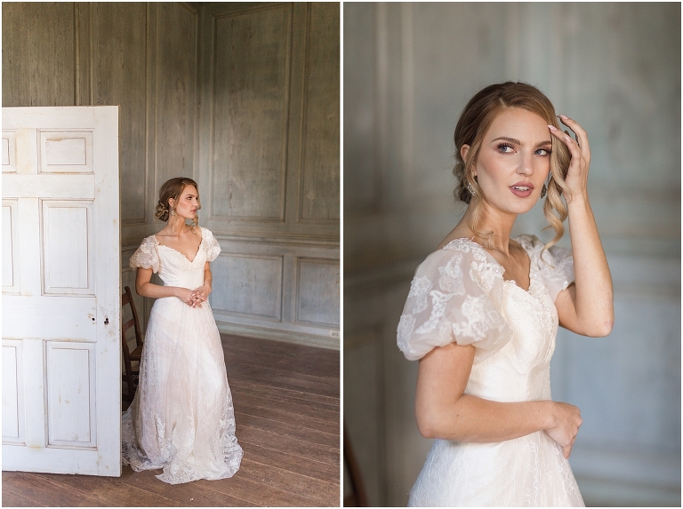 Romantic and classic garden manor wedding inspiration bridal portraits