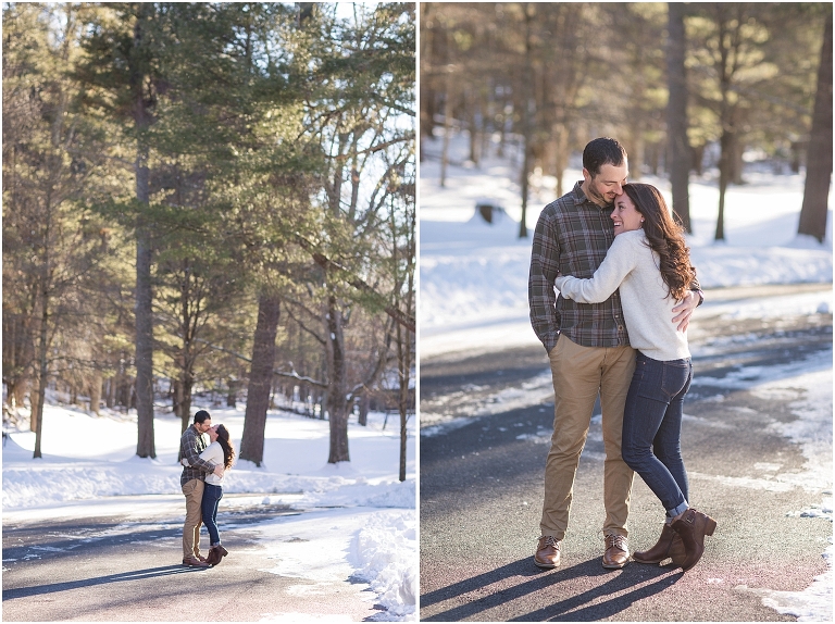 Hannah and Brad’s snowy Lost River State Park engagement session was filled with sweaters, cuddles, and the most gorgeous winter light.