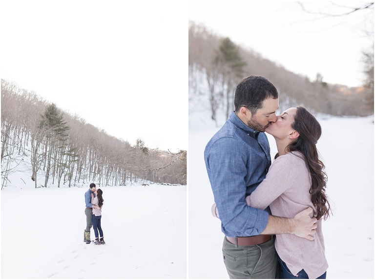 Hannah and Brad’s snowy Lost River State Park engagement session was filled with sweaters, cuddles, and the most gorgeous winter light.