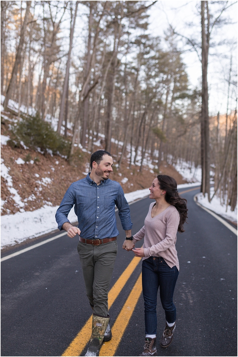 Hannah and Brad’s snowy Lost River State Park engagement session was filled with sweaters, cuddles, and the most gorgeous winter light.