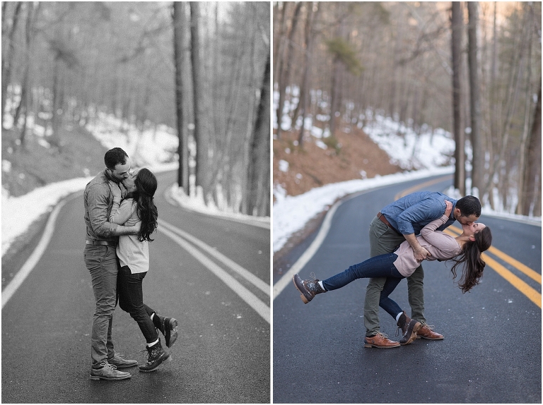 Hannah and Brad’s snowy Lost River State Park engagement session was filled with sweaters, cuddles, and the most gorgeous winter light.