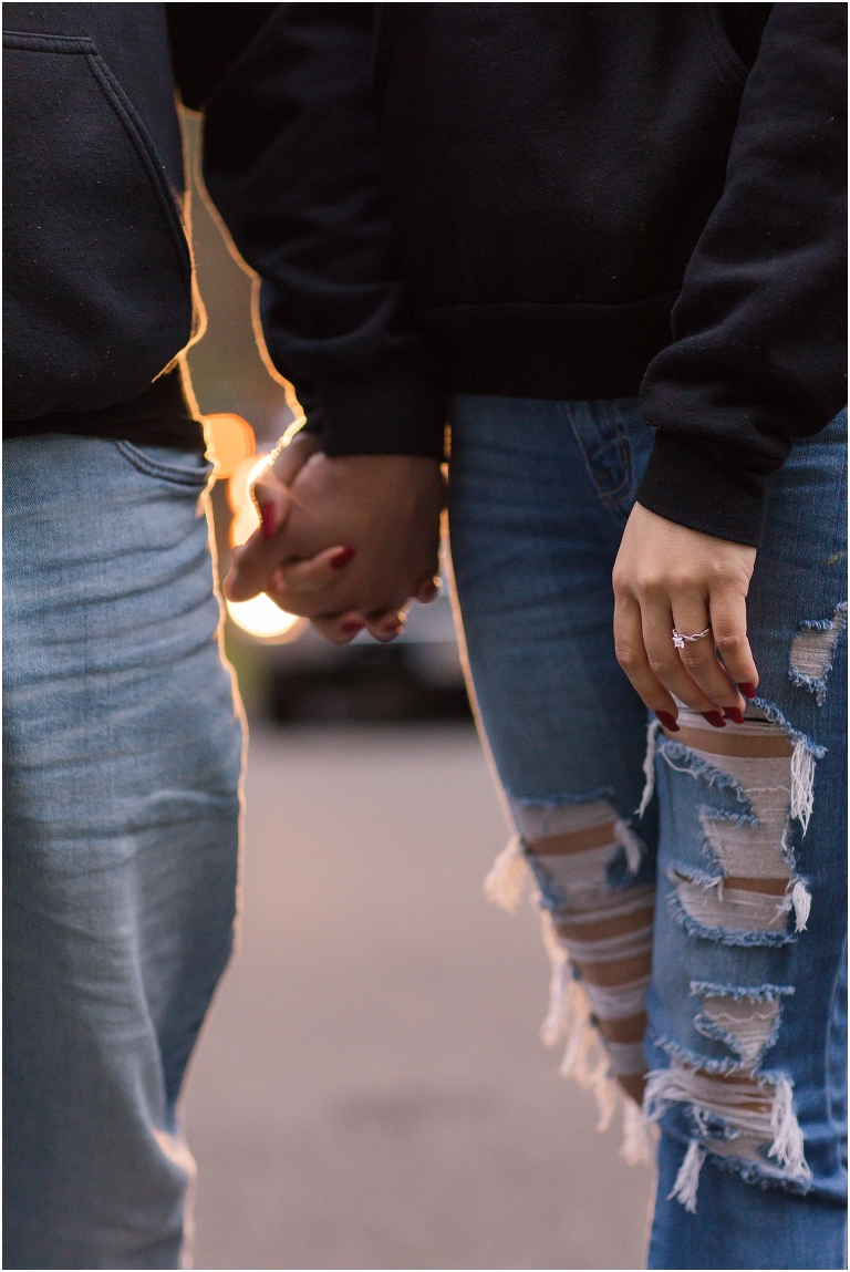 Winter evergreen by the river engagement session in Lost River State Park in West Virginia