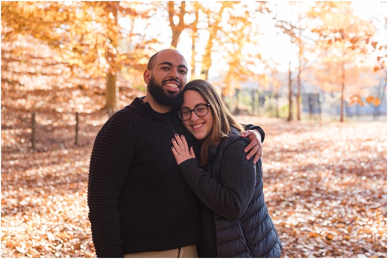 The Maymont Richmond Virginia proposal by water in the Asian Gardens during fall autumn foliage