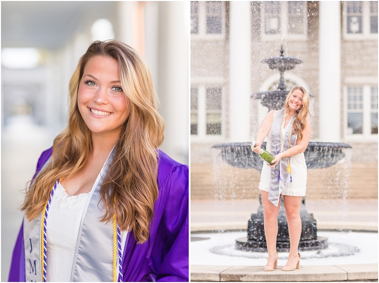 James Madison University senior graduation photos. Harrisonburg Virginia senior portrait photographer