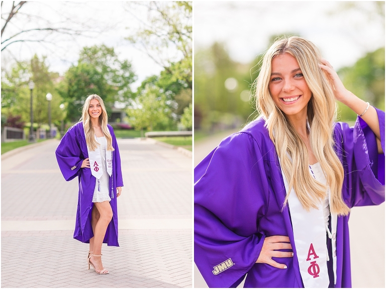 James Madison University senior graduation photos. Harrisonburg Virginia senior portrait photographer
