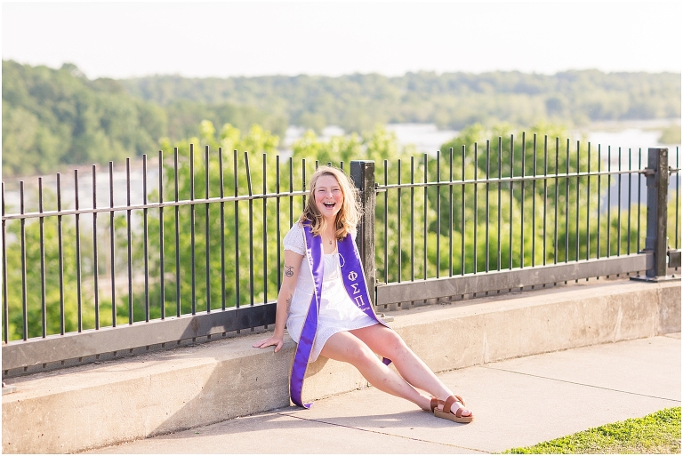 Virginia Commonwealth University college graduation portraits at a river overlook in Richmond, Virginia senior graduation portrait photographer