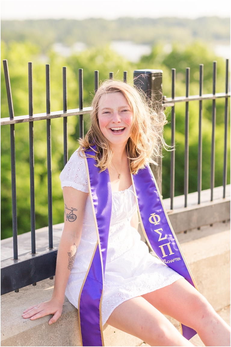 Virginia Commonwealth University college graduation portraits at a river overlook in Richmond, Virginia senior graduation portrait photographer