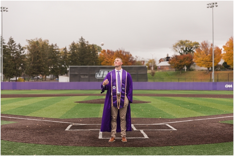 James Madison University senior graduation photos. Harrisonburg Virginia senior portrait photographer. Senior baseball guy portraits