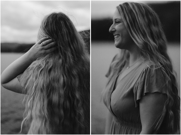 Jensen had a sunny rain during her James Madison University graduation portraits and the most gorgeous blue light during her Switzer Lake sunset senior portraits.