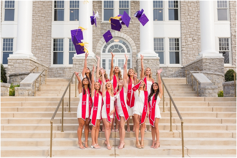 James Madison University senior graduation photos. Harrisonburg Virginia senior portrait photographer. Sorority group photos