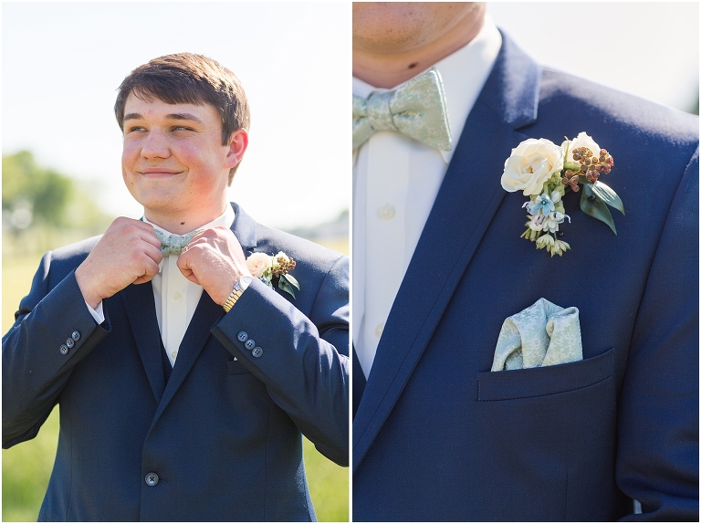 Justine & Haden's Virginia spring green and navy blue wedding at The Granary at Valley Pike.