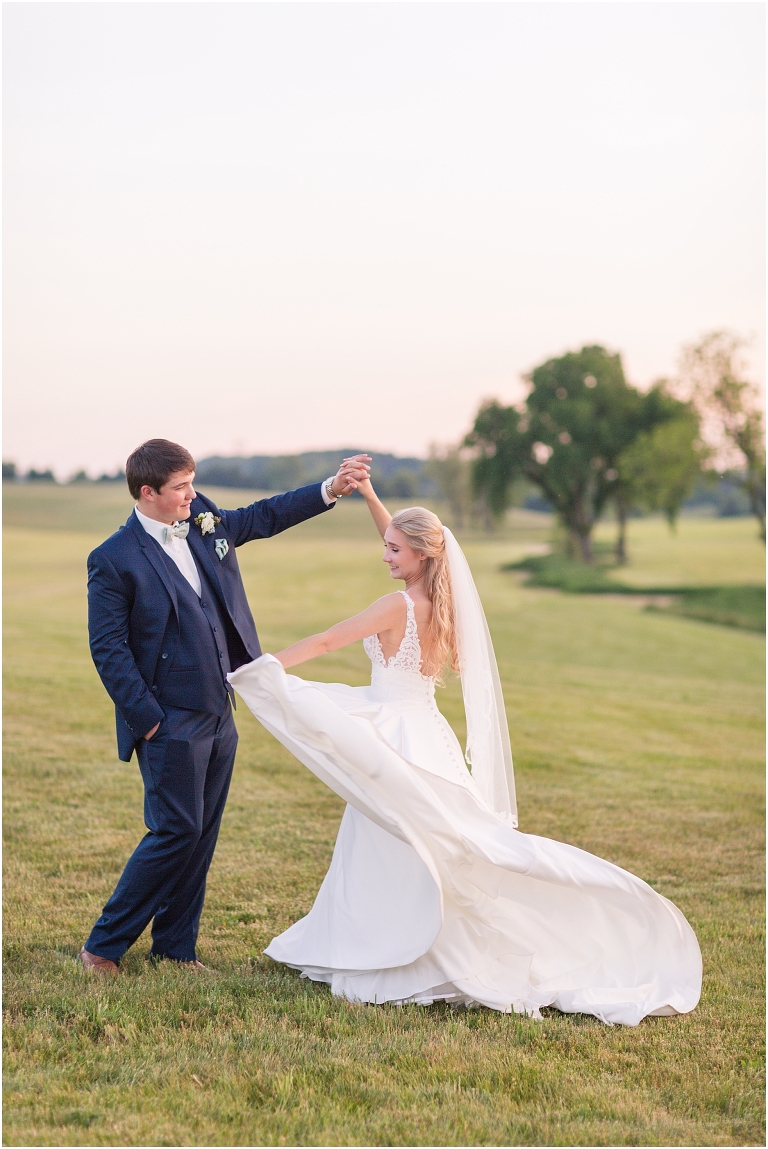 Justine & Haden's Virginia spring green and navy blue wedding at The Granary at Valley Pike.