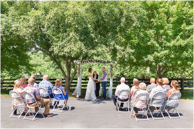 Lora & Zach's spring intimate wedding ceremony at a river overlook followed by their reception and sunset portraits at Rivercrest Farm and Events in the Shenandoah Valley in Virginia.